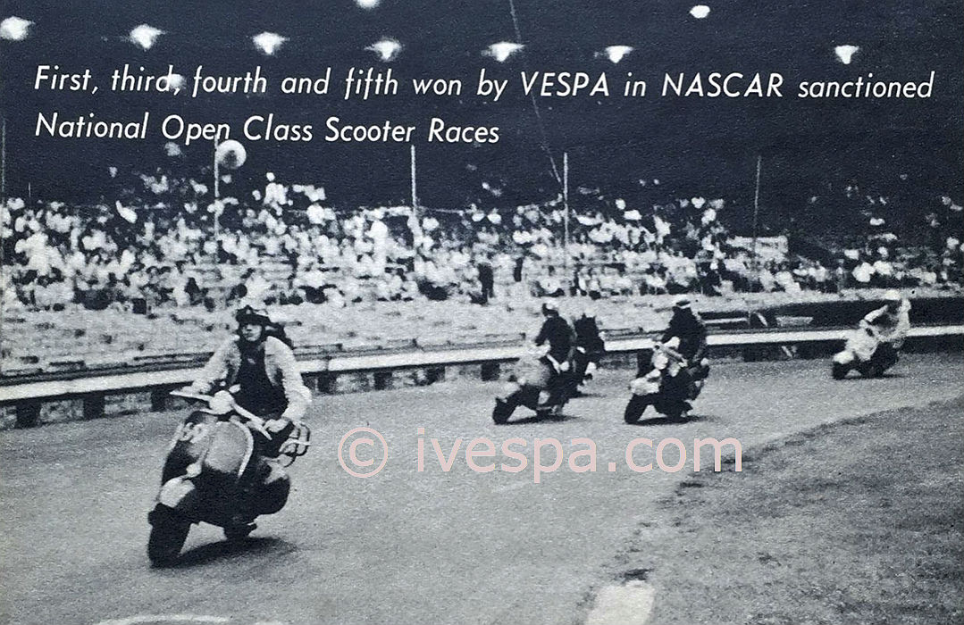 nascar-national-open-class-scooter-races-1959-ivespa-n-y-polo-grounds - Vespa Sweeps First NASCAR Sanctioned National Open Class Scooter Race